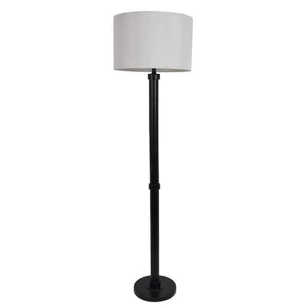 Decor Therapy Blythe 61.5 in. Oil Rubbed Bronze Floor Lamp with Faux Silk Shade