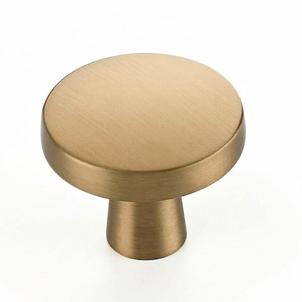30-Pack 1.25 in. Champagne Bronze Solid Single Hole Kitchen Round Pulls Drawer Knobs  Cabinet Knobs