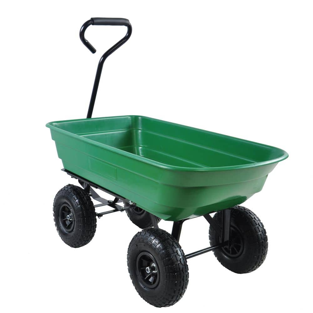 Flynama 2.6 cu. Ft. Metal Garden Cart in Grass Green W22752500-E - The ...