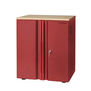 Heavy Duty Welded 20-Gauge Steel 2-Door Garage Base Cabinet in Red (28 in. W x 32 in. H x 21.5 in. D)