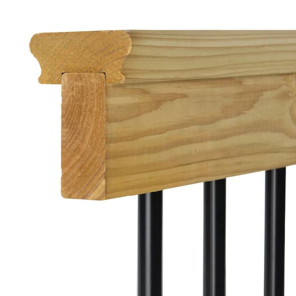 Unbranded - 72 in. x 32.5 in. Pressure-Treated Southern Yellow Pine Pre-assembled Aluminum Balusters Rail Kit