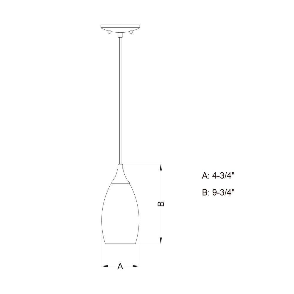 Milano Satin Nickel Mini Pendant with Hand-Blown Glass