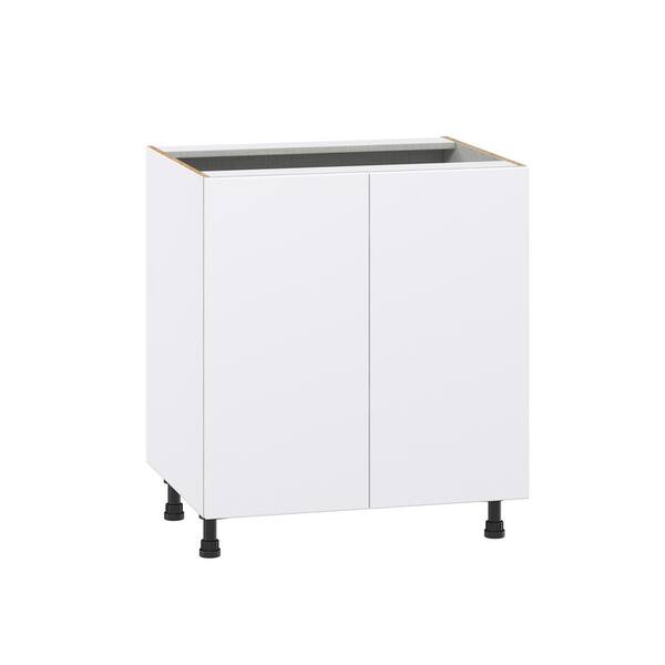 J COLLECTION Fairhope Bright White Slab Assembled Base Kitchen Cabinet with 3 Inner Drawers (15 in. W x 34.5 in. H x 24 in. D)