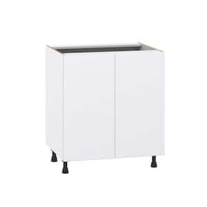 Fairhope Bright White Slab Assembled Base Kitchen Cabinet with 3 Inner Drawers (30 in. W x 34.5 in. H x 24 in. D)