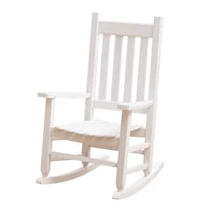 White Wood Child's Outdoor Rocking Chair Kid's Indoor Porch Patio Rocke
