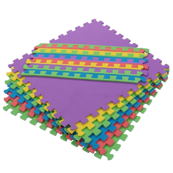Ottomanson Multi-Purpose Multi-Color 24 in. x 24 in. EVA Foam Interlocking Anti-Fatigue Exercise Tile Mat (6-Piece)