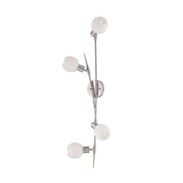 Illumine 4-Light Polished Steel Wall Lamp with Frost Glass
