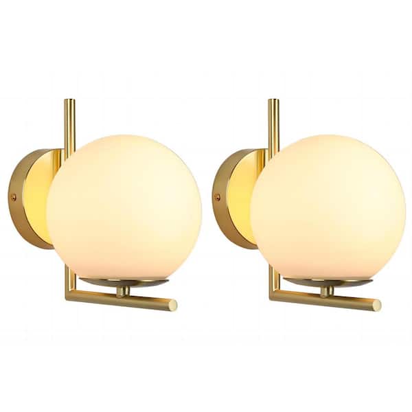 Unbranded 5.91 in. 1-Light Brass Gold Modern Wall Sconce (2-pack)