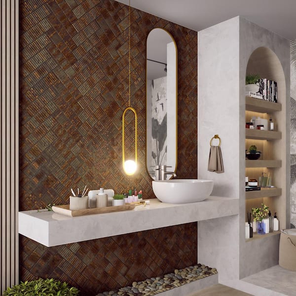 Joliet Dark Amber 3 in. x 12 in. Ceramic Wall Tile (11.96 sq. ft./Case)