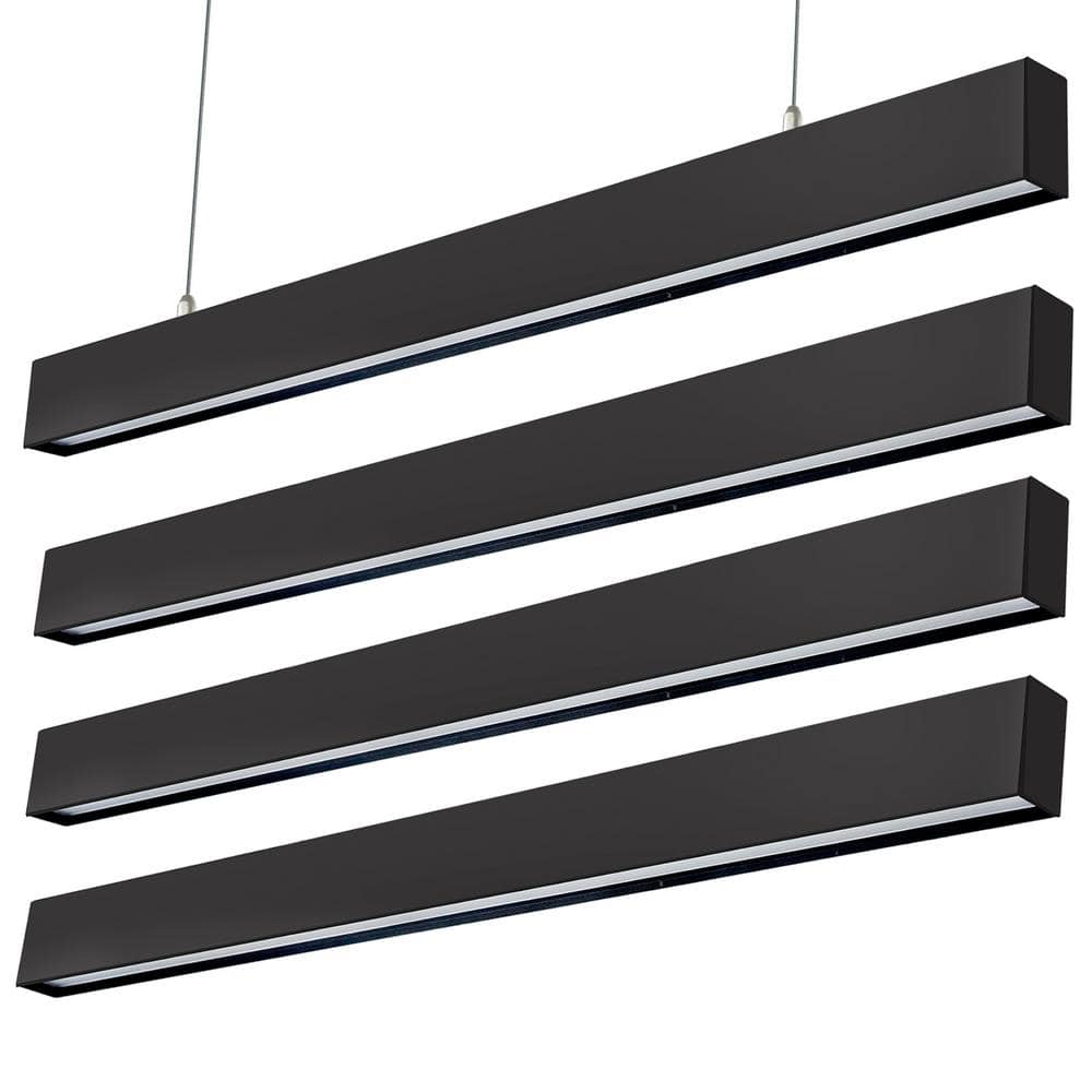 4 ft. 250-Watt Equivalent Integrated LED Black Pendant Light for Dining Room 5000k 0-10-Volt Dimmable Shop Light (4Pack) price history on PriceWatchPro