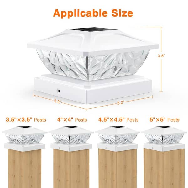 4.5 x 4.5 solar post cap lights sales