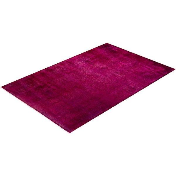 Fine Vibrance Pink 5 ft. x 8 ft. Solid Wool Indoor Area Rug