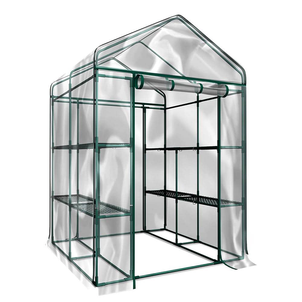SERGA 56 in. W x 56 in. D x 76 in. H Hight Green/Clear Walk-in Greenhouse K