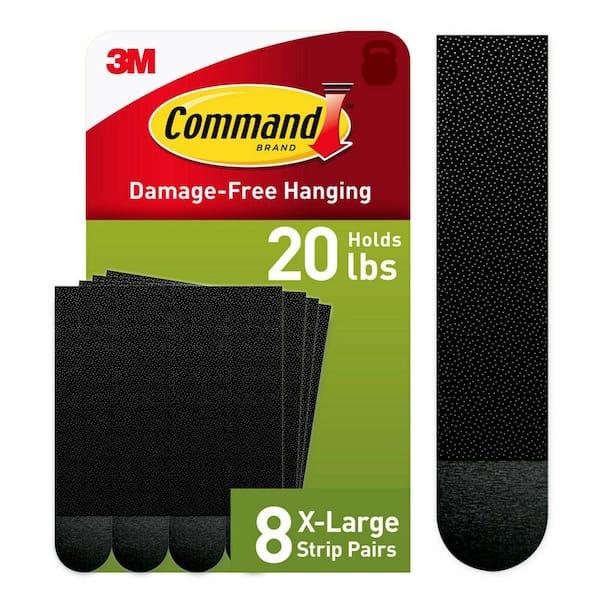 20 lbs. Black Picture Hanging Strips (8-Pack) (8-Pairs of Strips)