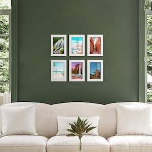 Modern 5 in. x 7 in. White Picture Frame (Set of 6)