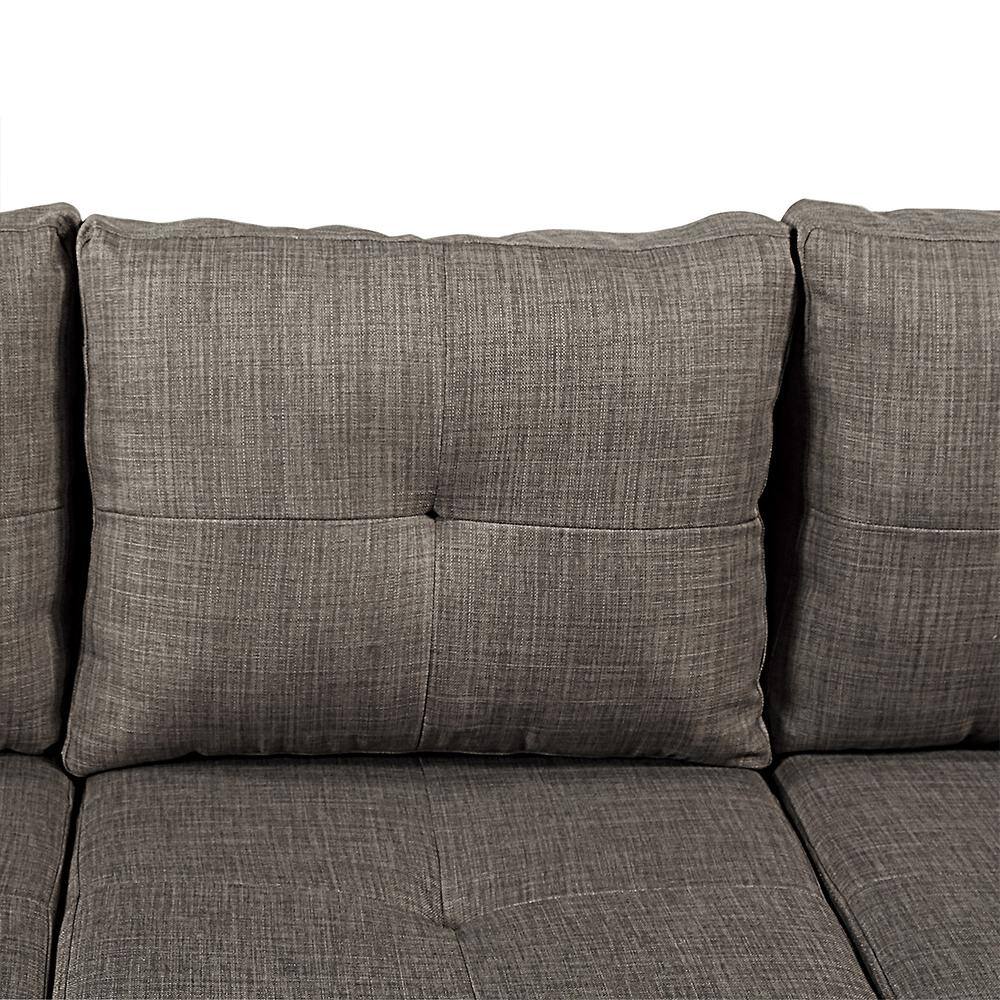 Contemporary Phelps 78'' Brown Reversible Sofa Chaise