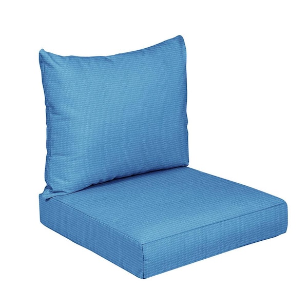 SORRA HOME 23 x 23.5 x 5 (2-Piece) Deep Seating Outdoor Dining Chair Cushion in ETC Lapis