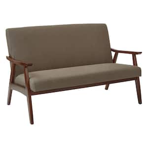 Davis 52 in. Otter Polyester 2-Seat Loveseat with Wood Frame