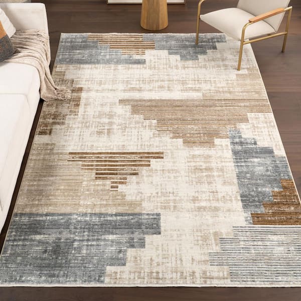 nuLOOM Vanita Beige 6 ft. 7 in. x 10 ft. 2 in. Transitional Southwestern Fringe Area Rug