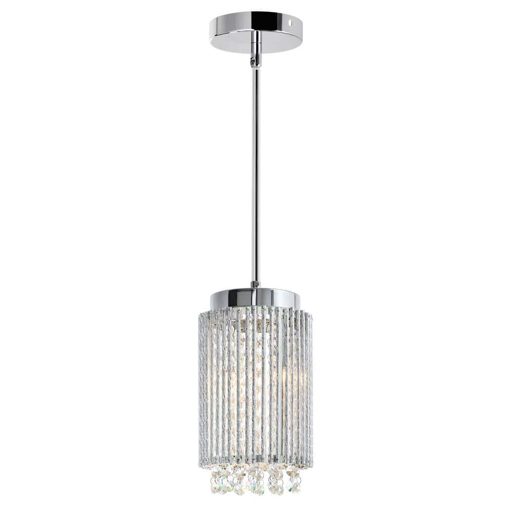 Claire Chrome Finish Crystal Mini Drum Pendant Light