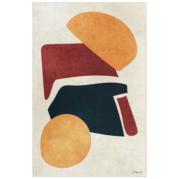 Multi-Colored 5 ft. x 8 ft. Earth Tone Washable Geometric Art Area Rug