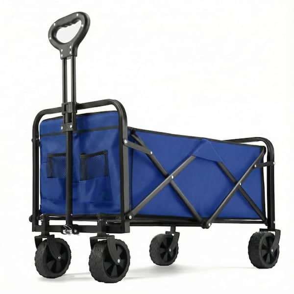 220 lb Collapsible Wagon Foldable Utility Cart Blue