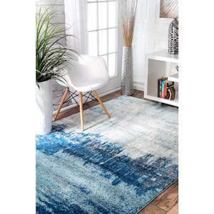 Alayna Abstract Blue 8 ft. x 10 ft. Area Rug