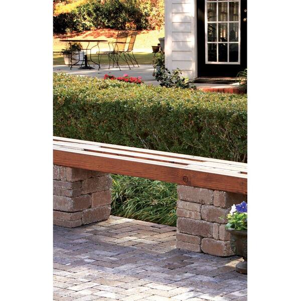 RumbleStone 100 in. x 24.5 in. x 14 in. Concrete Garden Bench Kit in Greystone