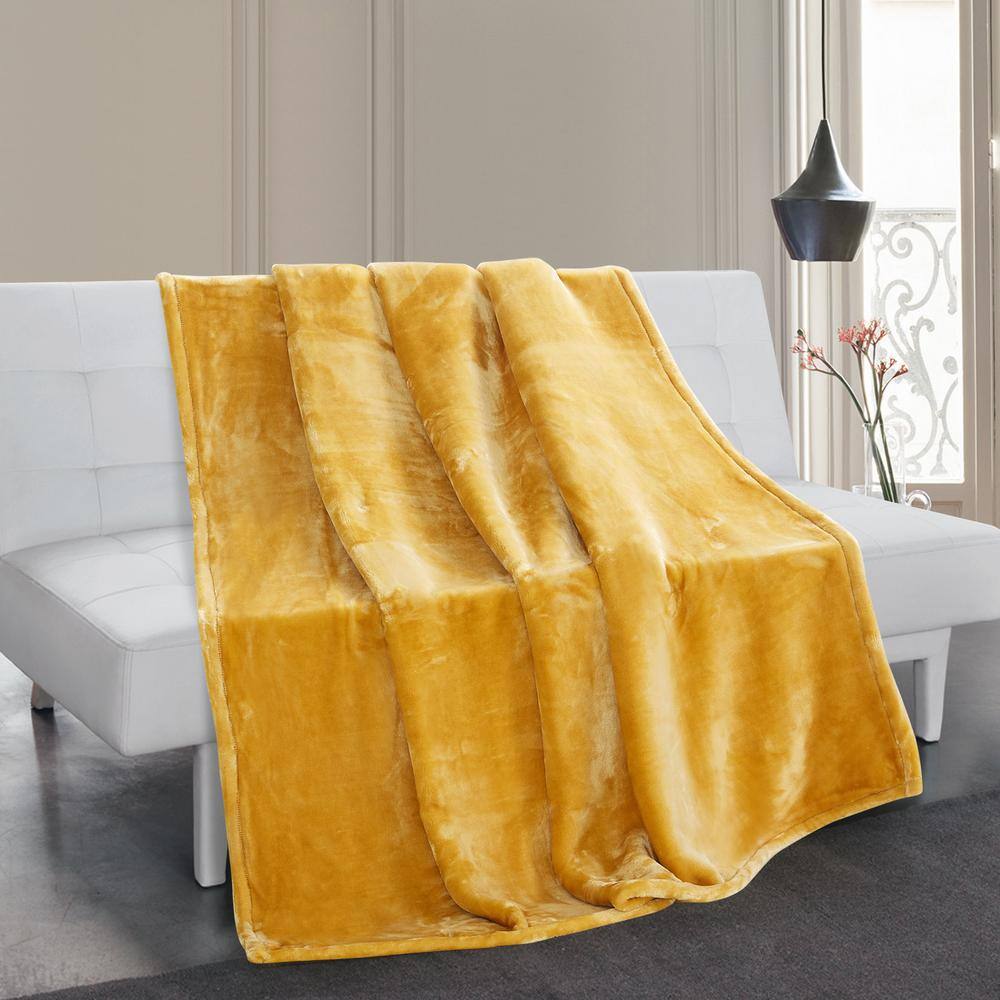 Thesis Mustard Oversized 50x70 Throw Blanket 19247 The Home Depot
