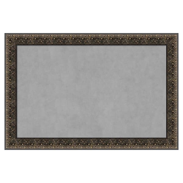 Amanti Art Intaglio Embossed Black 37 in. x 25 in. Framed Magnetic Board