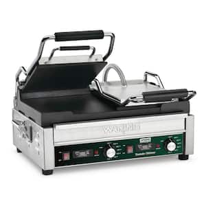 Tostato Ottimo Dual Toasting Grill with Timer Silver 240-Volt (17 in. x 9.25 in. Cooking Surface)