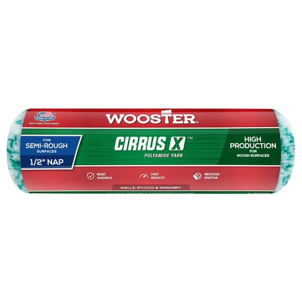 Wooster 9 in. x 1/2 in. Pro Cirrus X Polyamide High-Density Woven Roller Cover