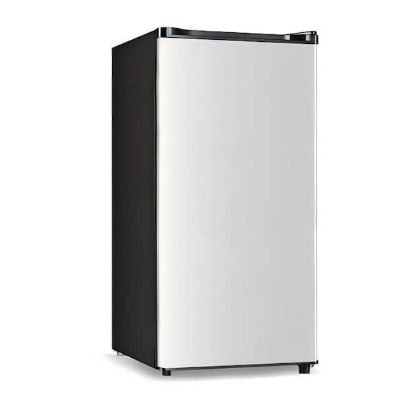16 in. 3.1 cu.ft. Mini Refrigerator in Silver with Freezer, 5-Settings Temperature Adjustable
