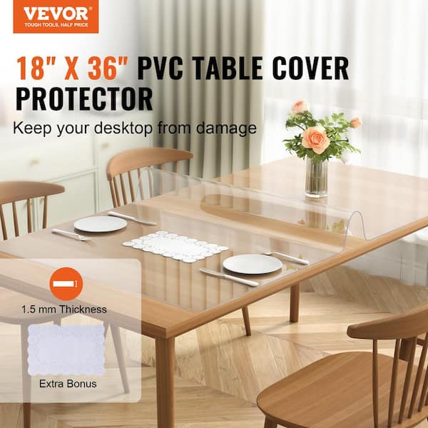 VEVOR Clear Table Cover Protector 18 in. x 36 in. Nature Table