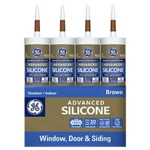 Advanced Silicone 2 Caulk 10.1 oz Window and Door Sealant Brown (12-pack)