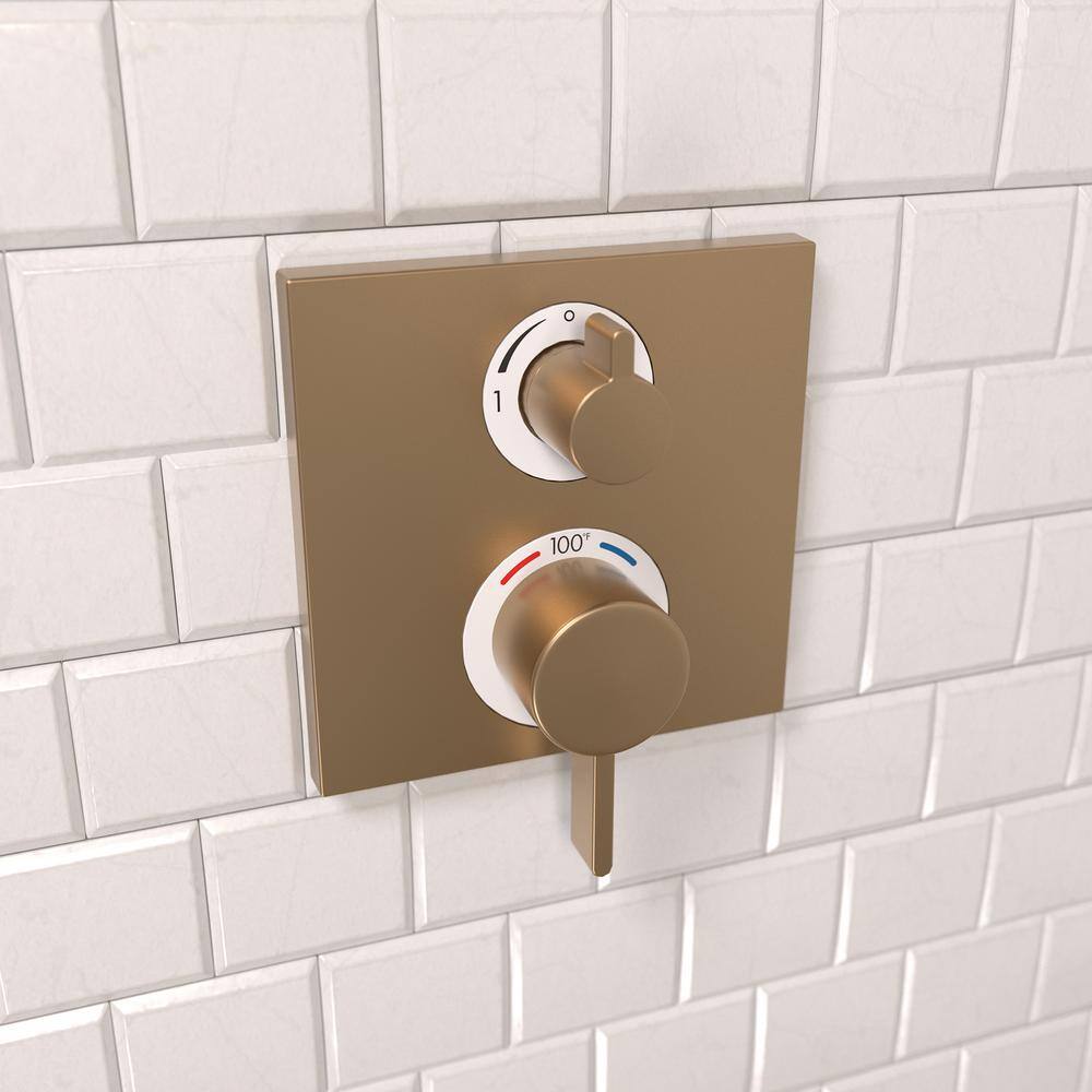 Modern Wall-Mounted Lever Shower Trim in Brushed Bronze