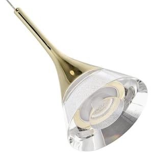 Amalfi 4.75 in. ETL Certified Integrated LED Pendant Lighting Fixture with Cone Shade, Gold