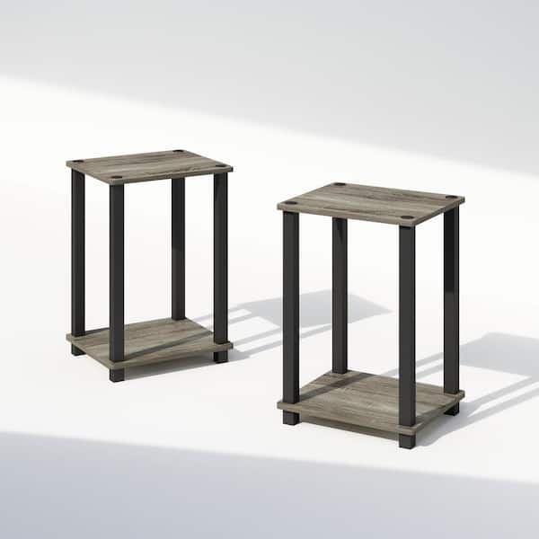 Furinno Simplistic Compact 13.4 in. W French Oak Gray Wood Nightstand (Set of 2)