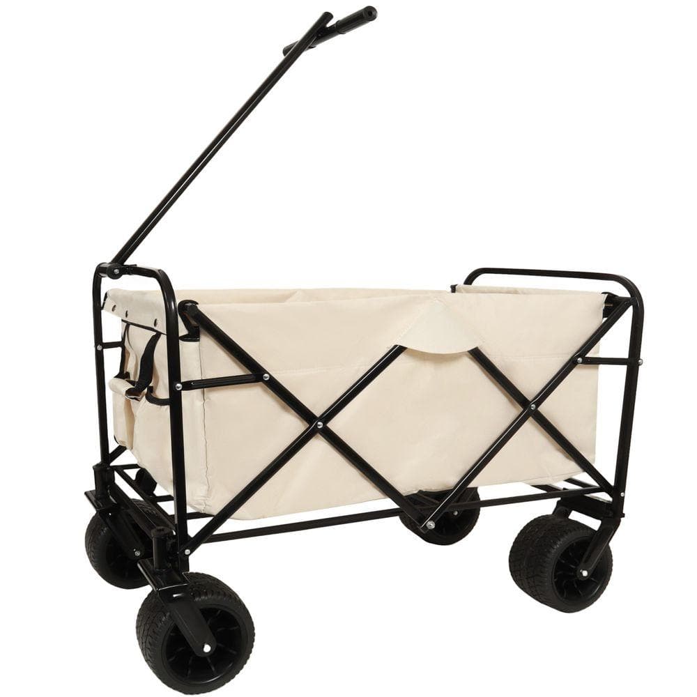 Tenleaf 4 cu. ft. Folding Steel Wagon-Multi-Use Garden Cart Powered ...