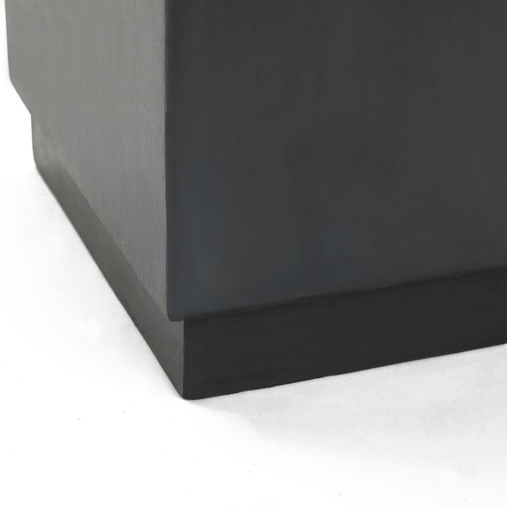 LuxenHome Gray Cement Square Indoor Outdoor Side Table