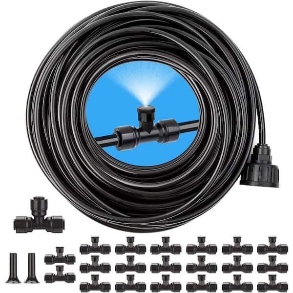Misopily 65.6 ft. DIY Misting System for Outdoor Cooling, Patio, Plants, Porch Trampoline, Greenhouse and Garden Watering