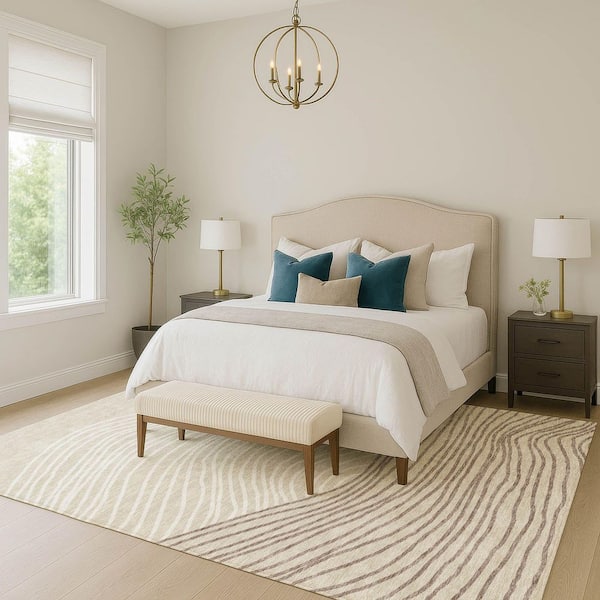 Chantille Machine Washable Indoor/Outdoor Abstract ACN2350 Beige 8 ft. x 10 ft. Area Rug