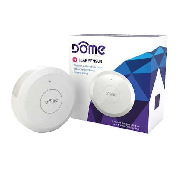 Elexa Dome Wireless Z-Wave Plus Leak Sensor with Remote Probe Water Resistant