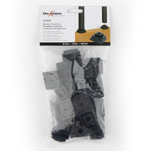 Deckorators Black Estate Designer Horizontal Plastic Baluster Connector (20-Pack)