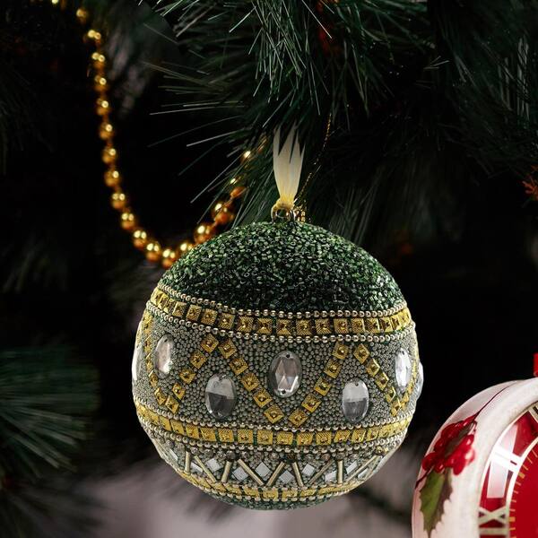 4 Gold/Silver Stripe Mercury Ball Ornament Box - Set of 4 - Decorator's  Warehouse