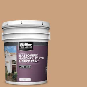 5 gal. #270F-4 Peanut Butter Elastomeric Masonry, Stucco and Brick Exterior Paint