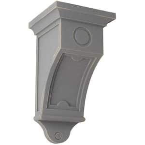7-1/2 in. x 14 in. x 7-1/2 in. Pebble Grey Arts and Crafts Wood Vintage Decor Corbel
