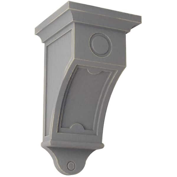 Ekena Millwork 7-1/2 in. x 14 in. x 7-1/2 in. Pebble Grey Arts and Crafts Wood Vintage Decor Corbel