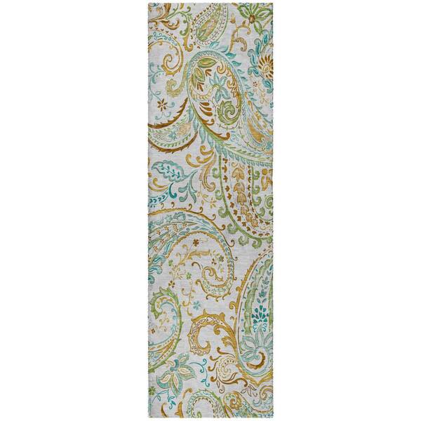 Dream Shag Premium Machine Washable Abstract ADS533 Ivory 2 ft. x 7 ft. Runner Rug