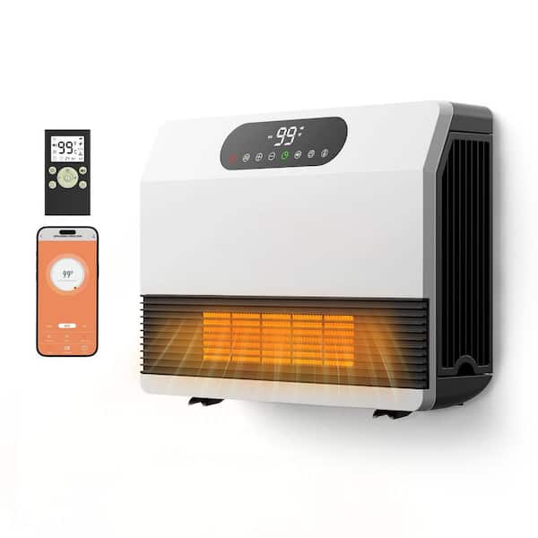 1500W Indoor Wall Heater with Thermostat, 5 Modes, 24H Timer